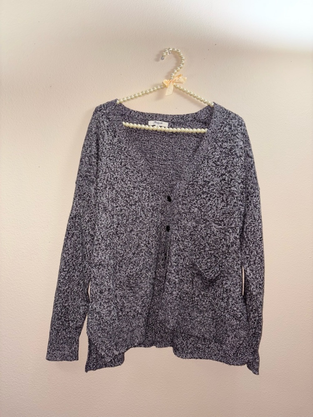Madewell 1937 Gray Marled Open-Front Marbled Women's Cardigan
